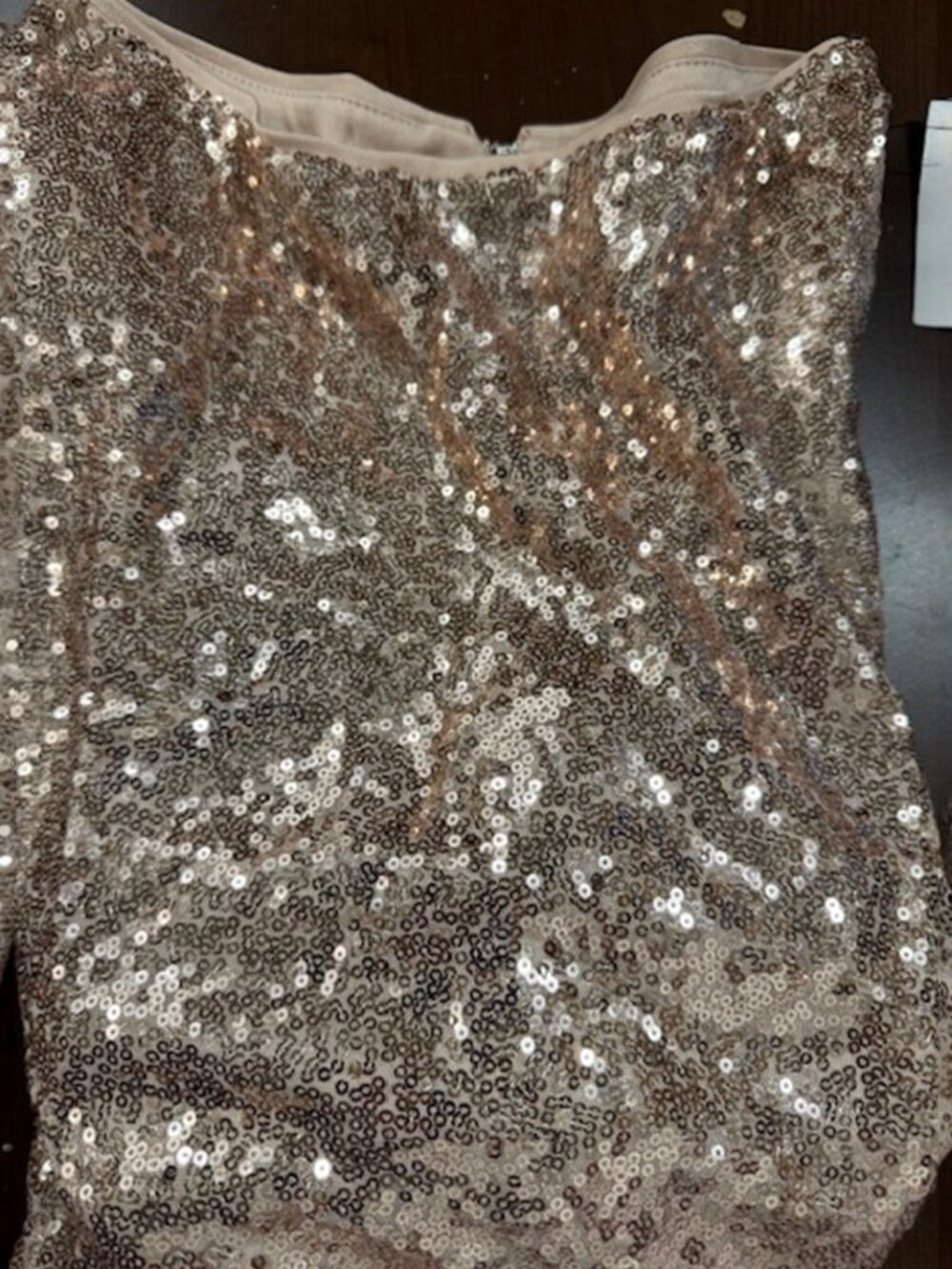 NWT Lulus Alicia Rose Gold Sequin Ruffled Two-Piece Dress (size S) - Picture 9 of 11